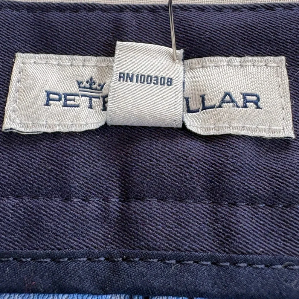 Peter Millar Mens 33x32 Navy Blue Golf Performance Pants Flat Front Casual Chino